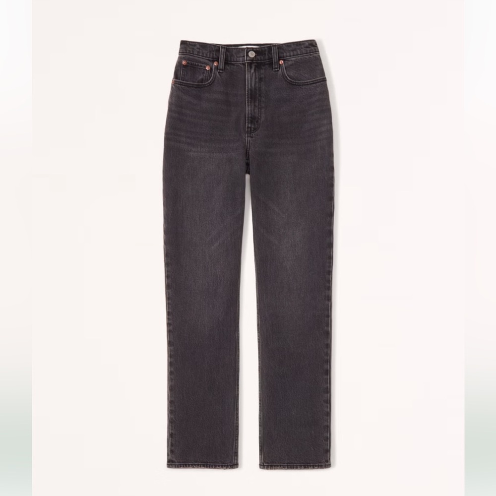 Abercrombie & Fitch Ultra High Rise 90s Straight Black Jean 27/4R - Picture 9 of 13